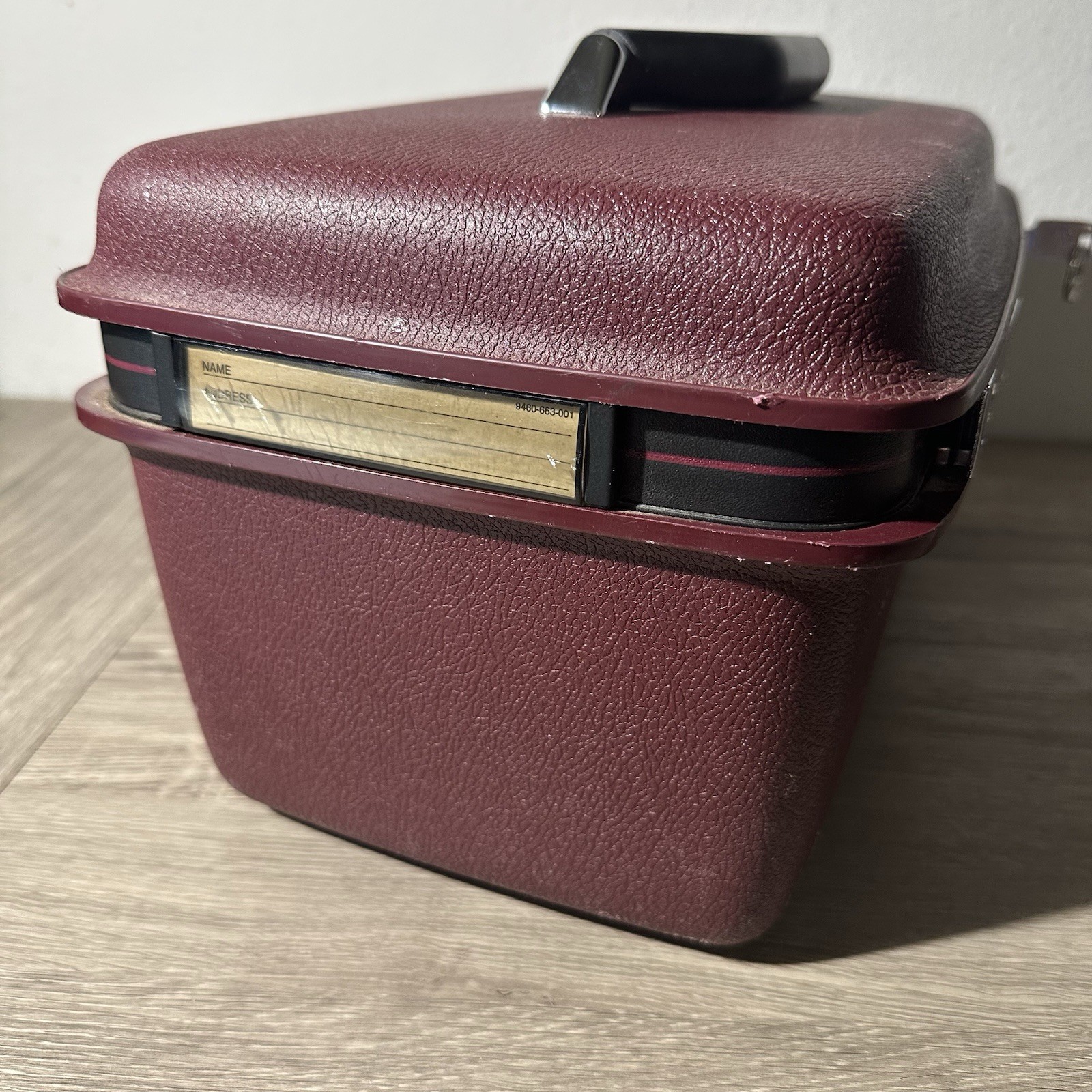 Vintage Samsonite Concord Burgundy Train Case With Mirror, Tray, And Key