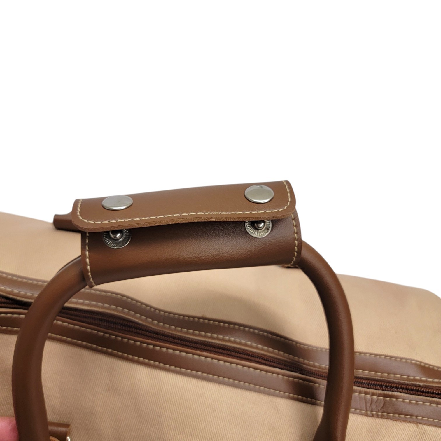 Vintage Karl Lagerfeld Duffle Bag Club Parfums Tan Canvas Travel Gym Weekender