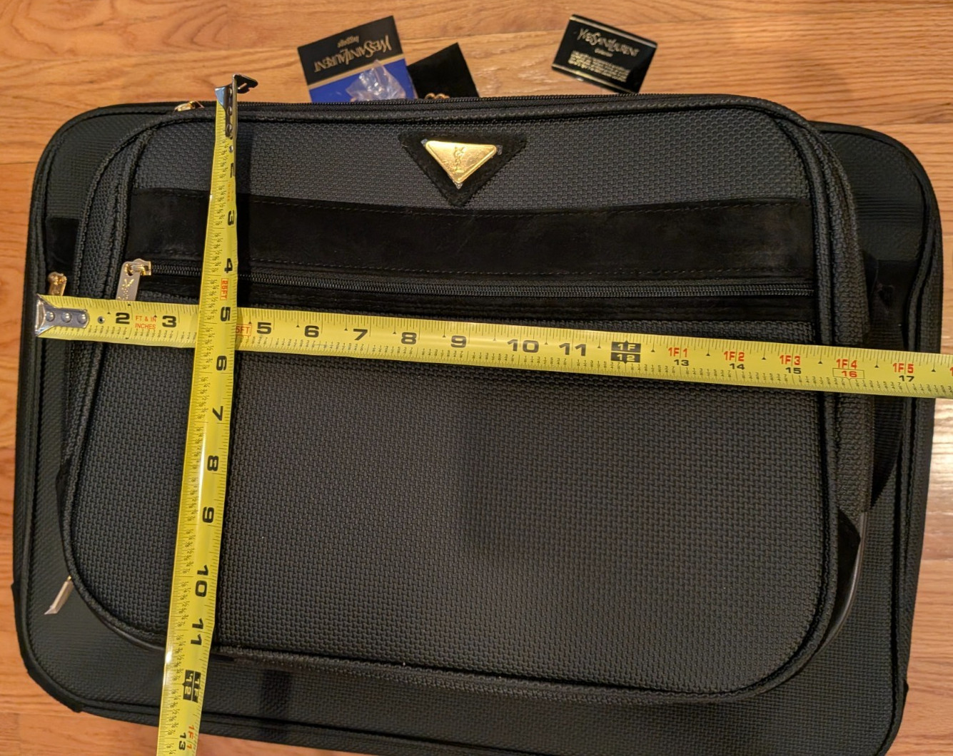 Rare Vintage Yves Saint Laurent Black tweed suede trim luggage suitcase set of 4