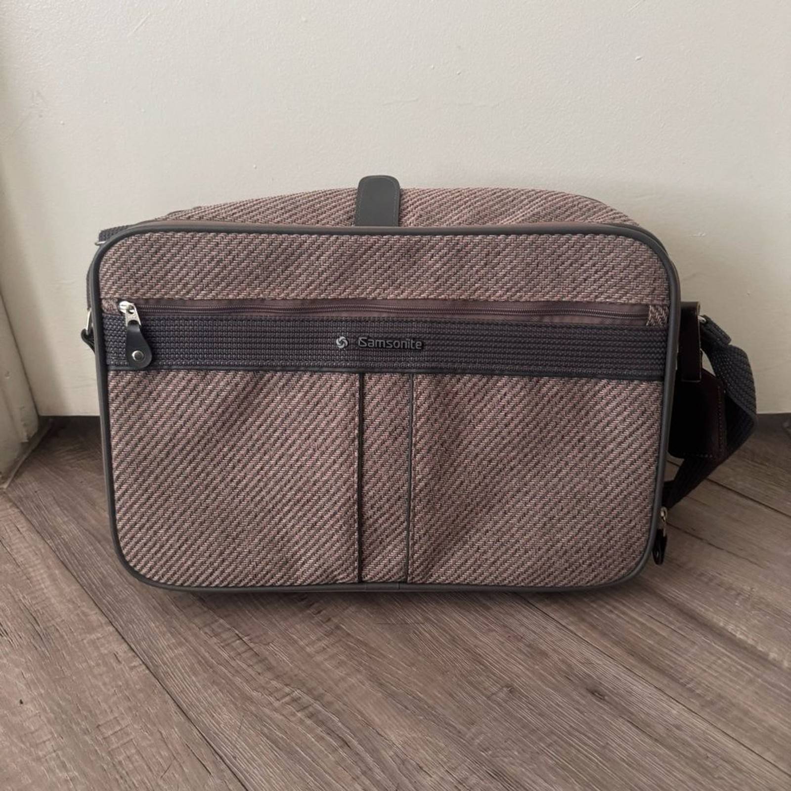 Samsonite Silhouette 4 Vintage Brown Tweed Carry-On Travel Bag 1987