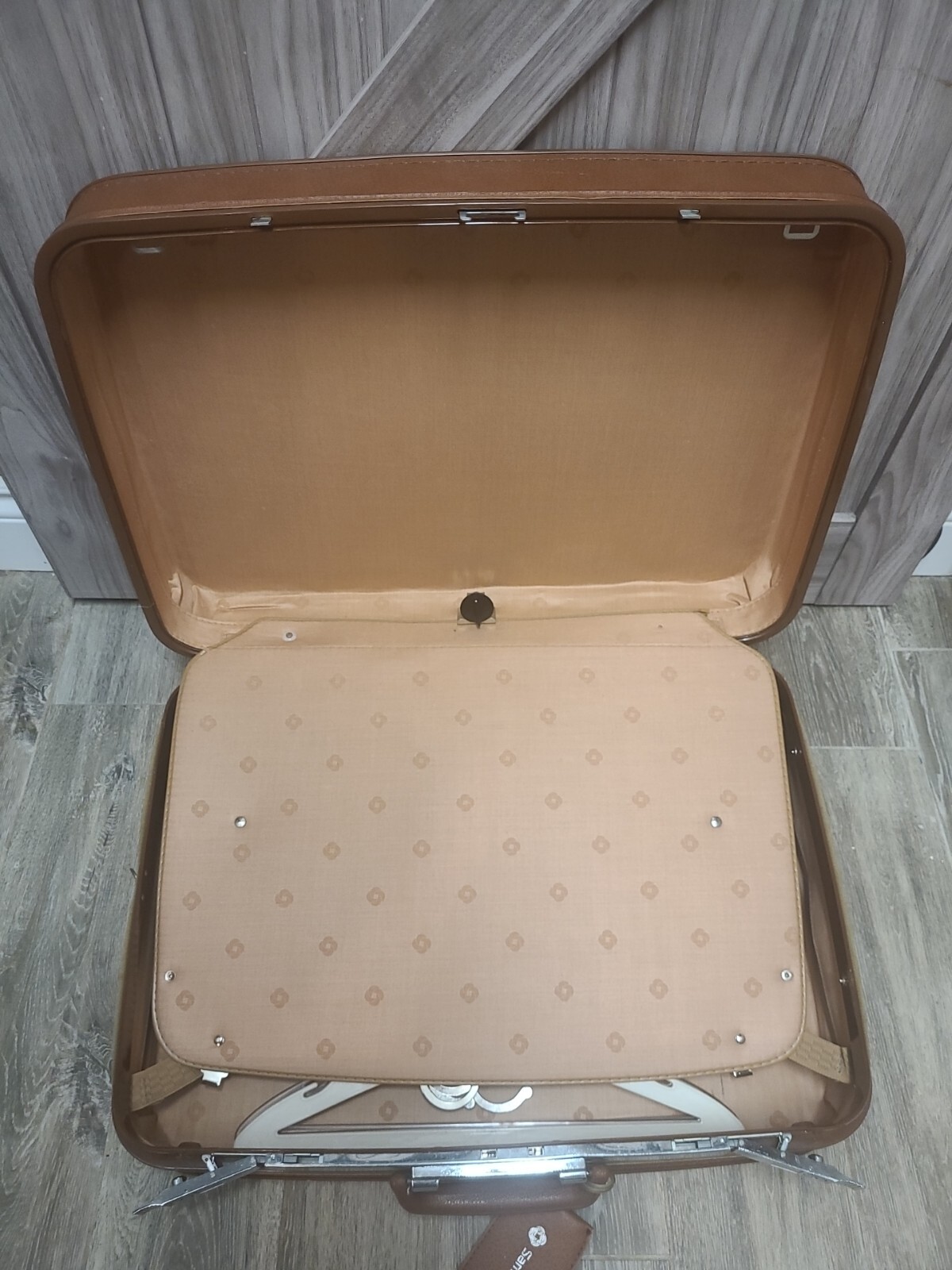 Vintage Samsonite Fashionaire Leather Luggage Suitcase On Wheels W/ Accessories