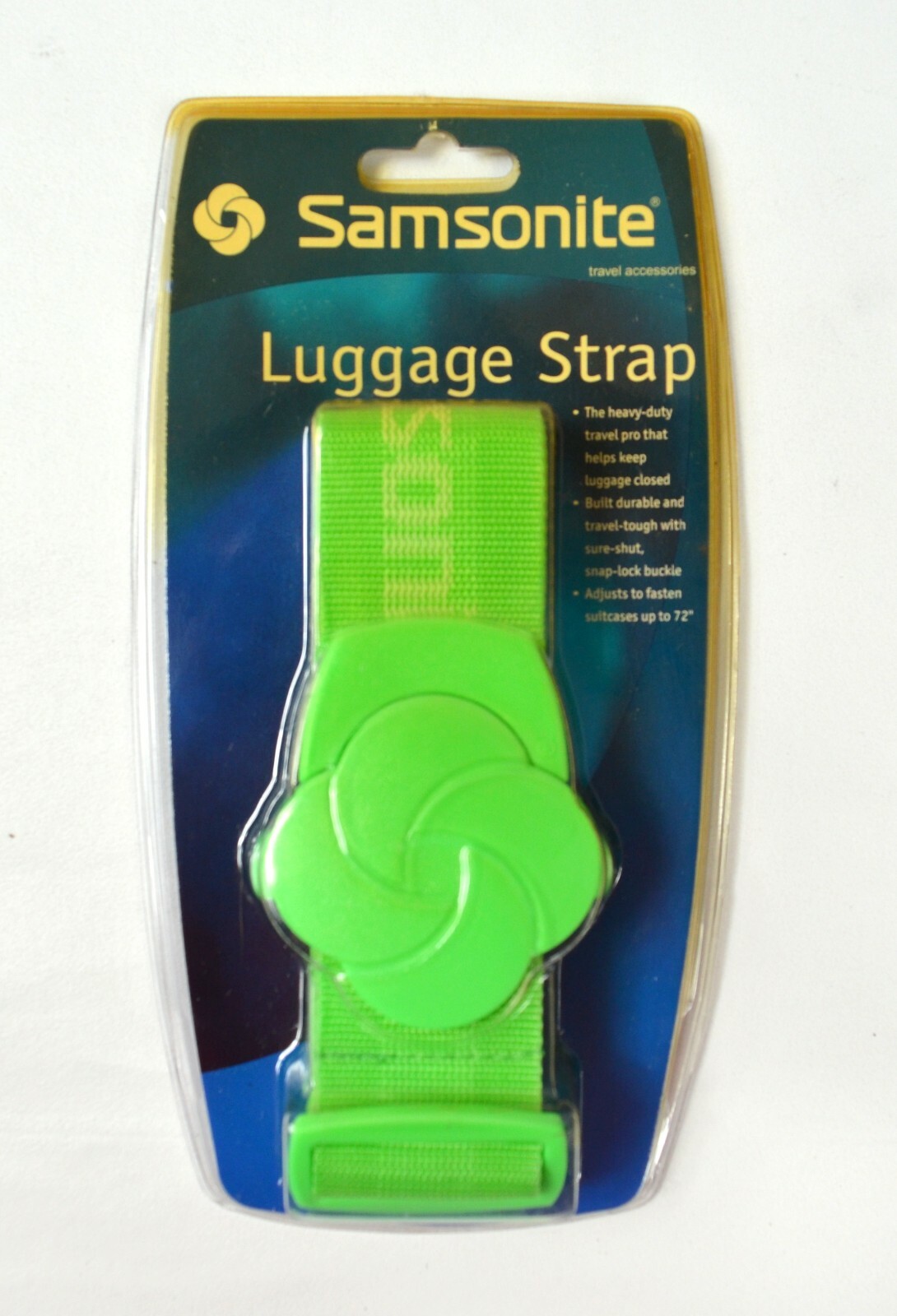 Vintage SAMSONITE Luggage Strap (Neon Green) Adjusts to fasten suitcases to 72″