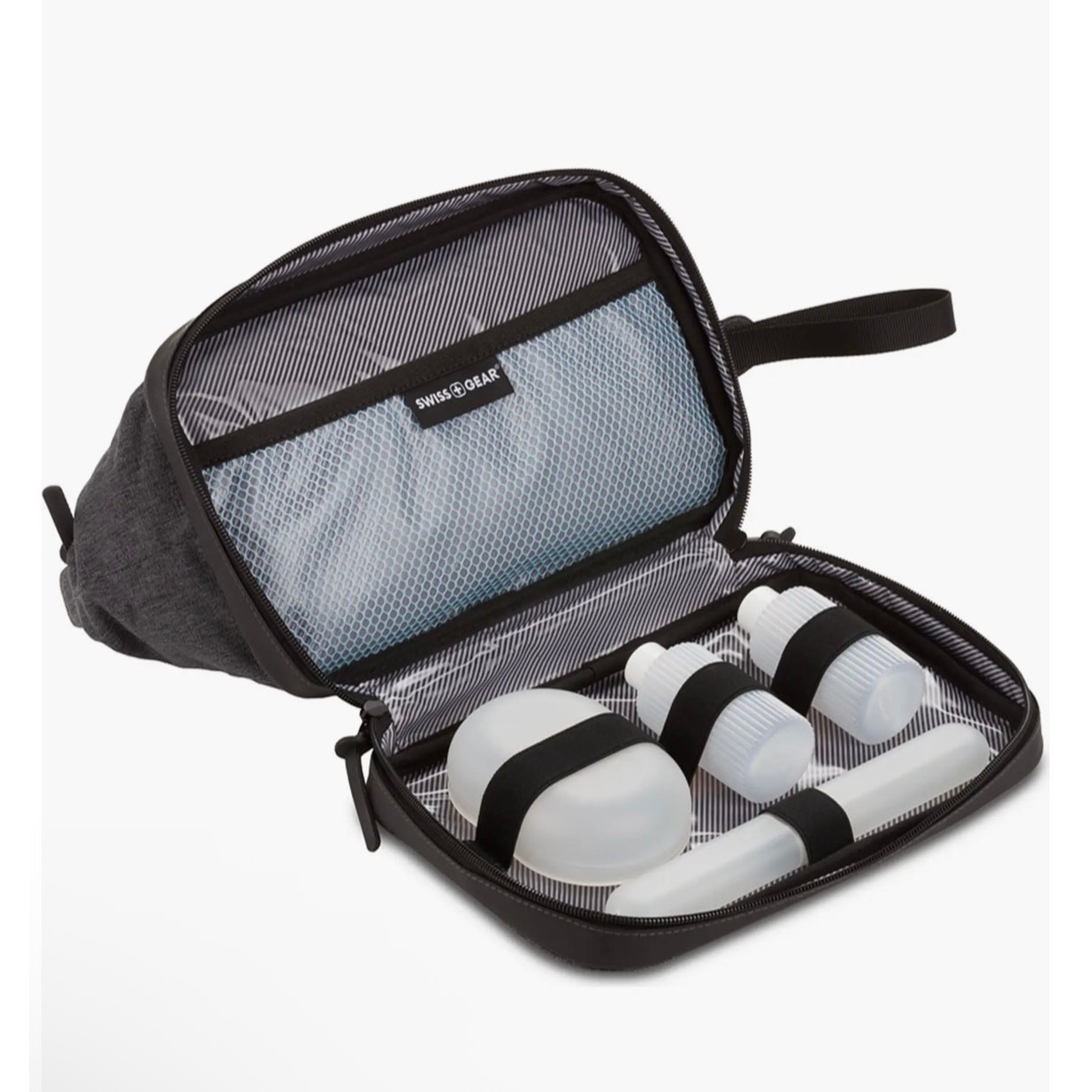 SWISSGEAR Deluxe Toiletry Bag Sleek Heather Gray Travel Organizer Tech Aesthetic