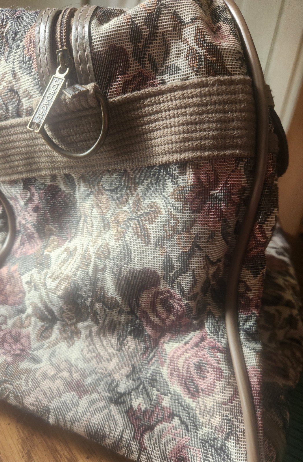 Vintage Jordache Floral Tapestry Travel Tote Carry On 90’s Luggage Duffel Bag