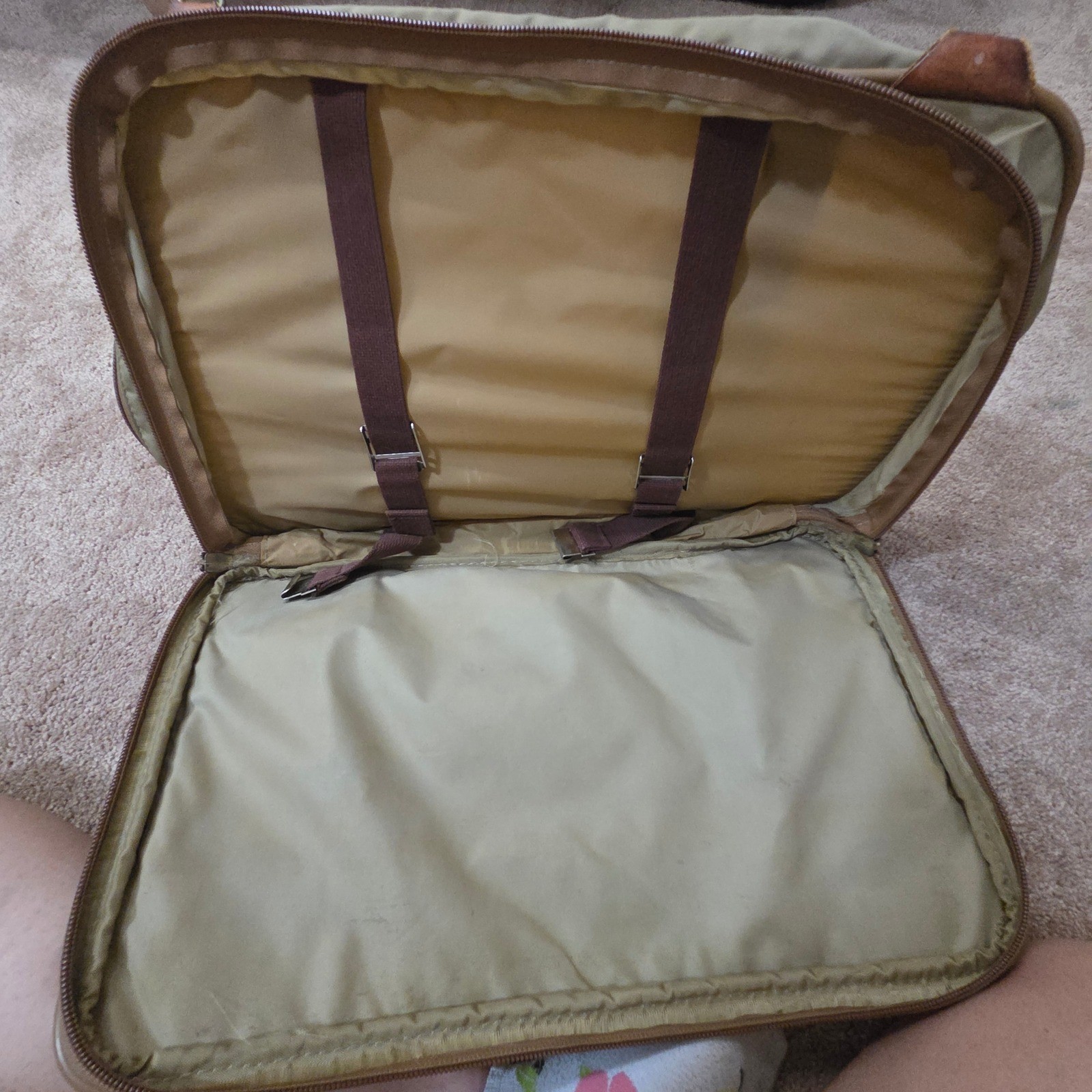 Vintage Hartmann Luggage Canvas Leather Weekender Travel Bag Carry On USA