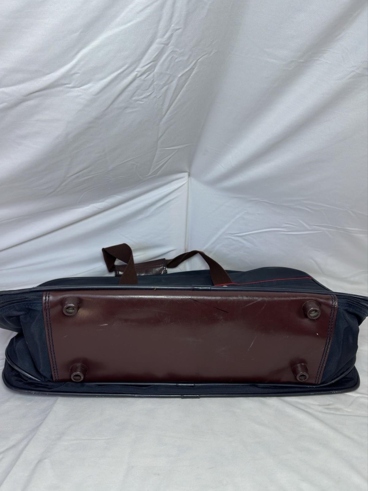 Vintage Samsonite Sidekicks 2 Business Nylon Carry On Bag Leather Trim 21.5x13x7