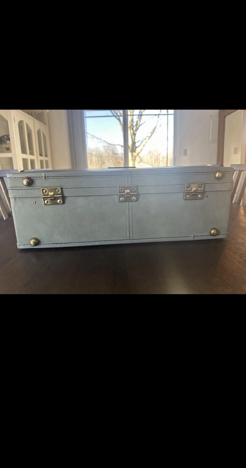 Hartmann Luggage Train Case 21″ & 15″ Blue Vinyl Faux Leather MCM (No Keys)
