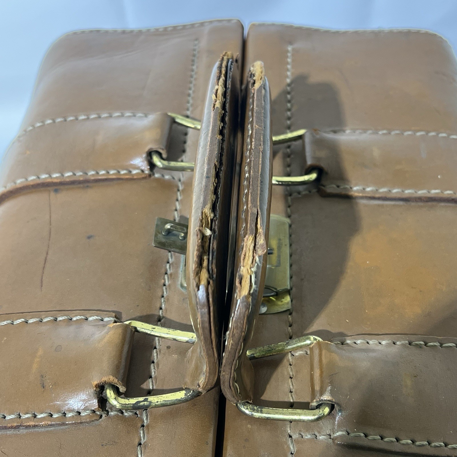 Vintage 1950s Master Products Leather Salesman Travel Case Steel Bottom USA