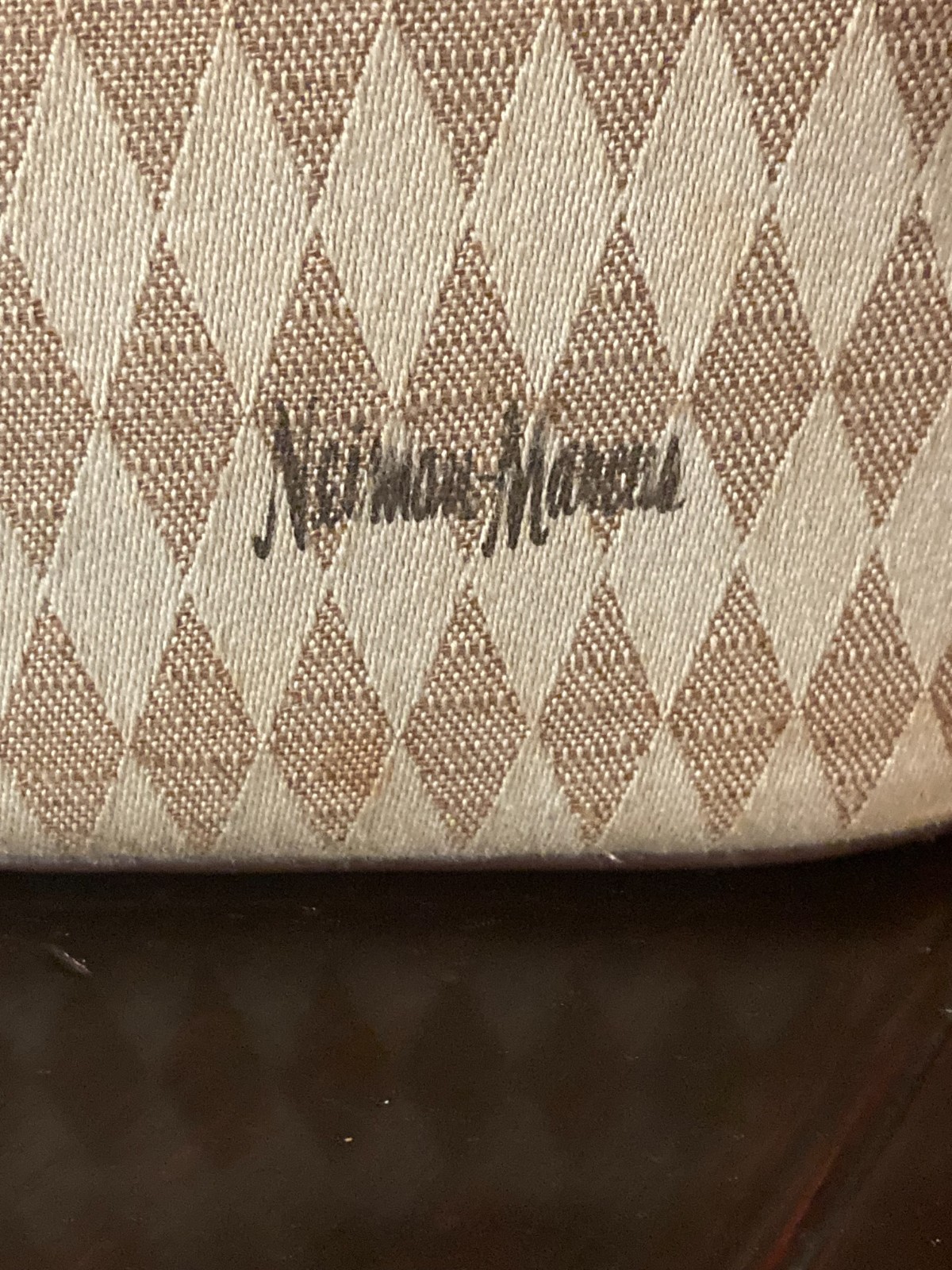 Neiman Marcus 60’s Monogram Vanity Train Case Top Handle with brass turn latch