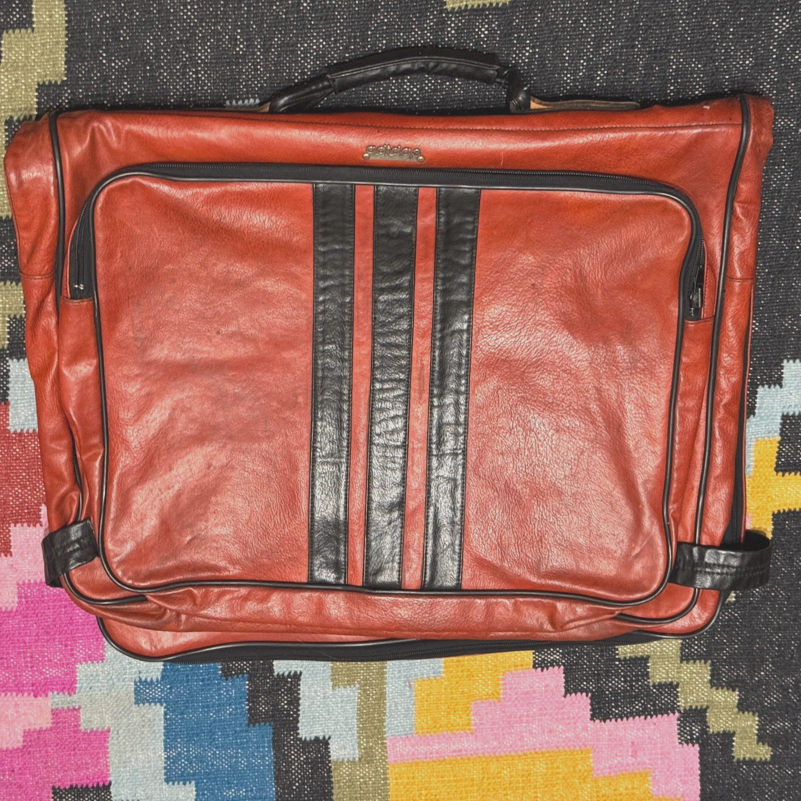 Adidas Garment Travel Luggage Bag, Burnt Orange, Vintage