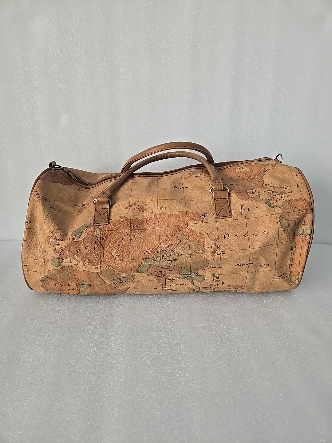Vintage Magellan World Map Duffel Bag Weekender Carry-On 1990s