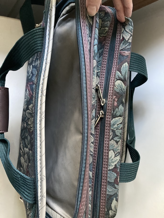 Vintage Tapestry Carry On Soft Side Luggage by Atlantic Nice 90s Emerald Green