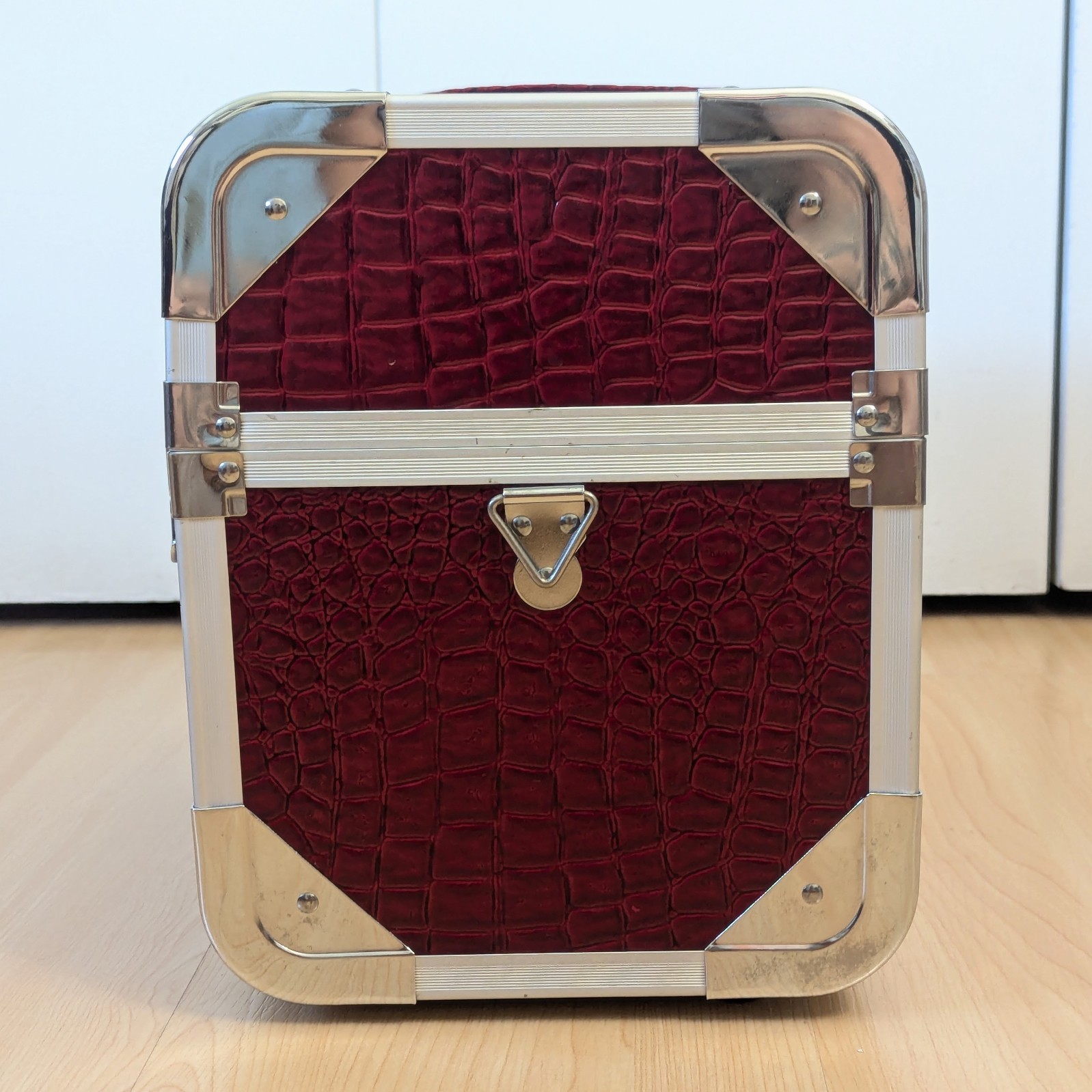 Babyliss Pro Vanity Train Travel Case Faux Croc Leather Aluminum with Strap