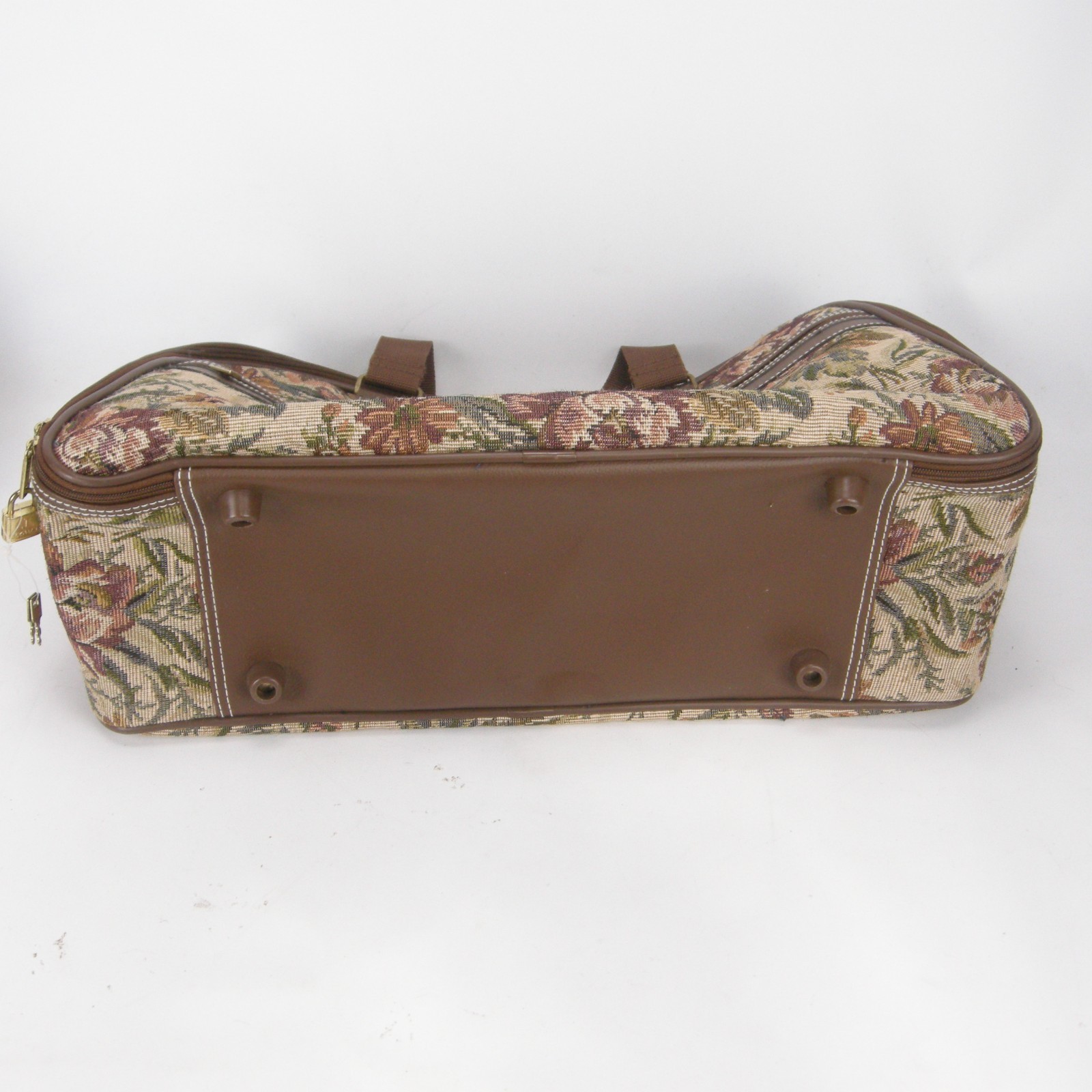 Jaguar Luggage Floral Tapestry 2 Piece Luggage Set Weekender Carry On EUC