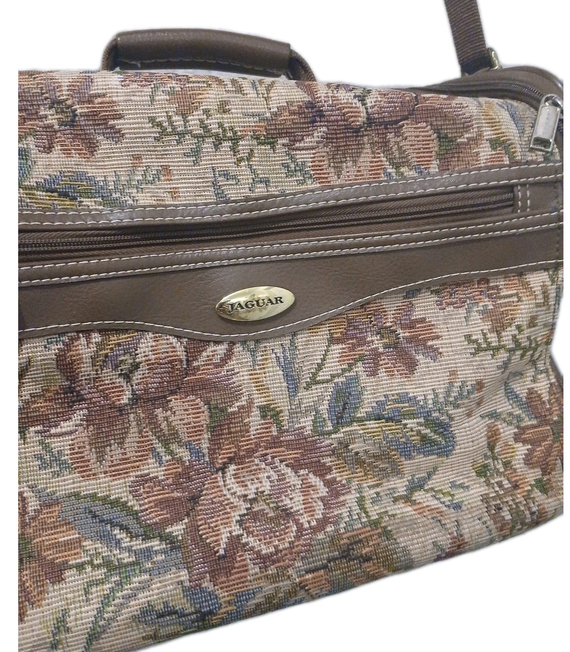 JC Penney Jaguar Vintage Floral Tapestry Travel Toiletry Makeup Bag