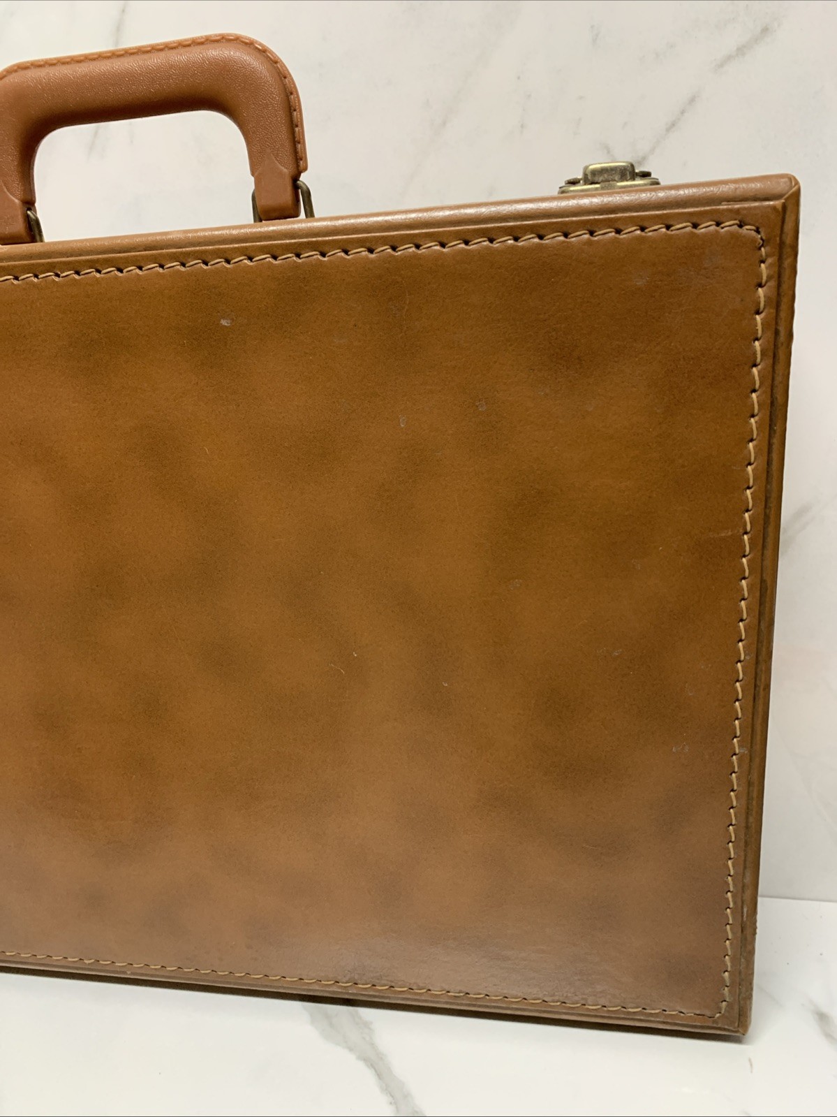 MS GINN & Co Light Brown Leather Briefcase US Government Issued