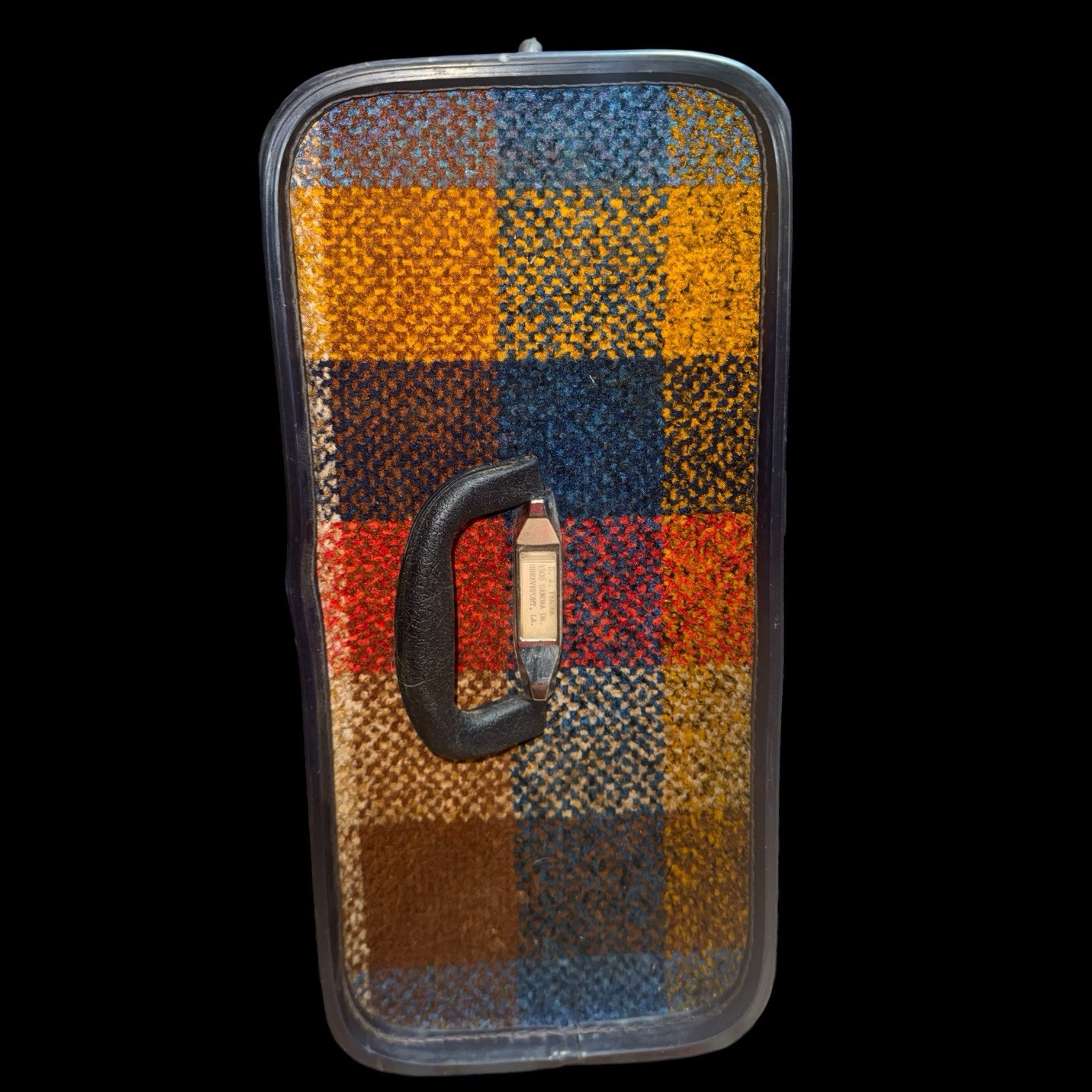 VTG Skyline Plaid Tweed Rolling Or Carry Double Sided Zipper Suitcase Luggage