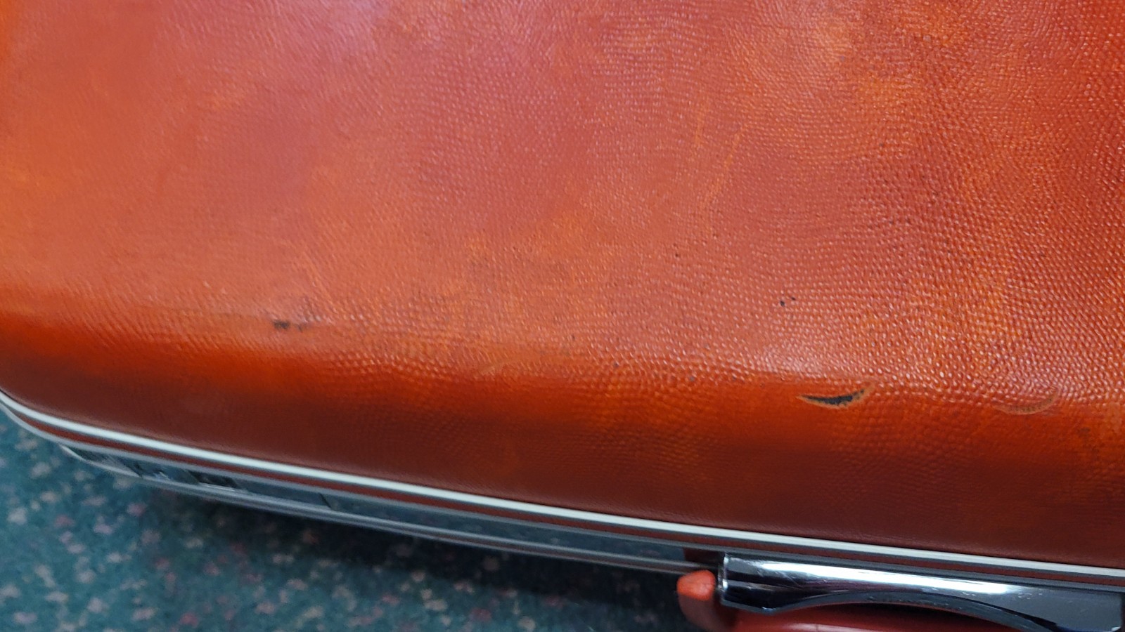 Orange Samsonite Silhouette Luggage Suitcase Vintage Hard Shell 25″ No Key