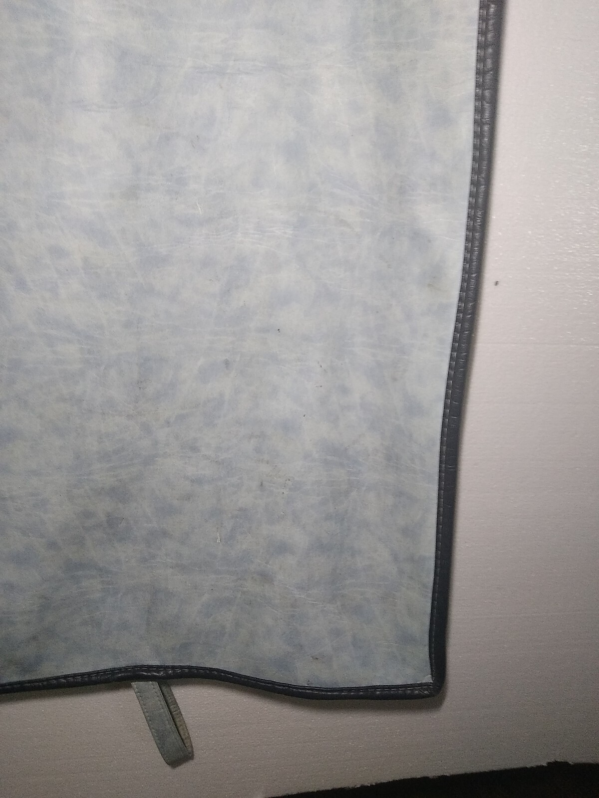 Garment Travel Bag Leather. Vintage, blue, monogrammed CEG 2ft x 3 1/2ft