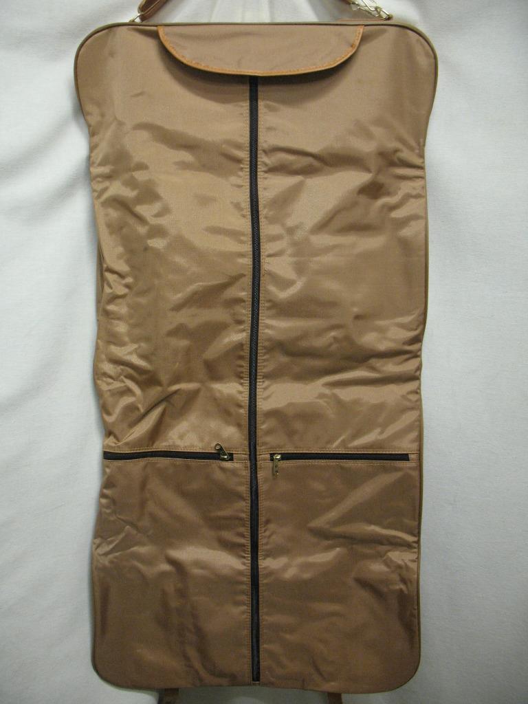 Vintage 1980s Samsonite 2-pc Luggage Set Garment Bag + Carry-on Shoulder Bag Tan