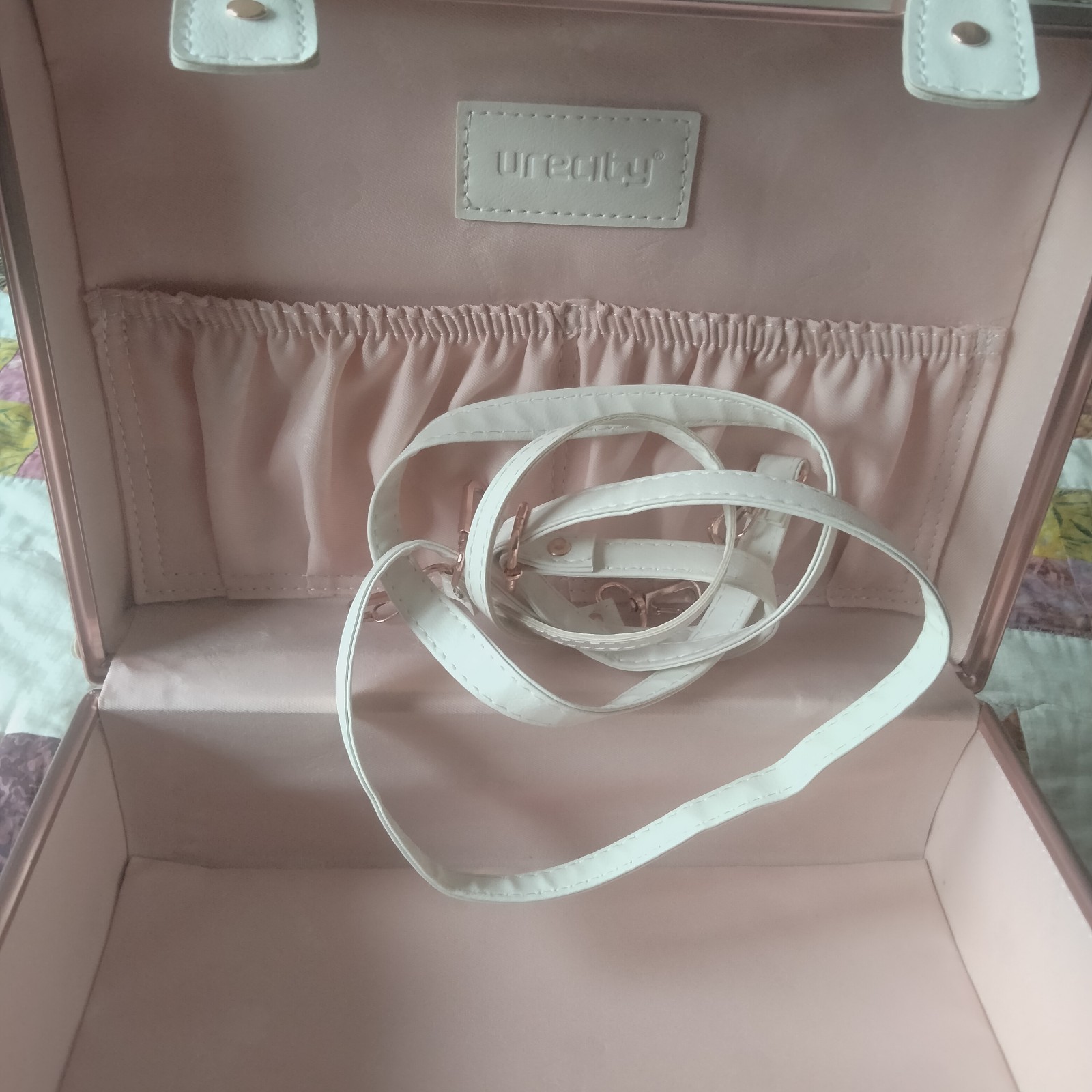Leather Urecity Suitcase 13”x9” Carry On Jewelry Case With Strap & lock