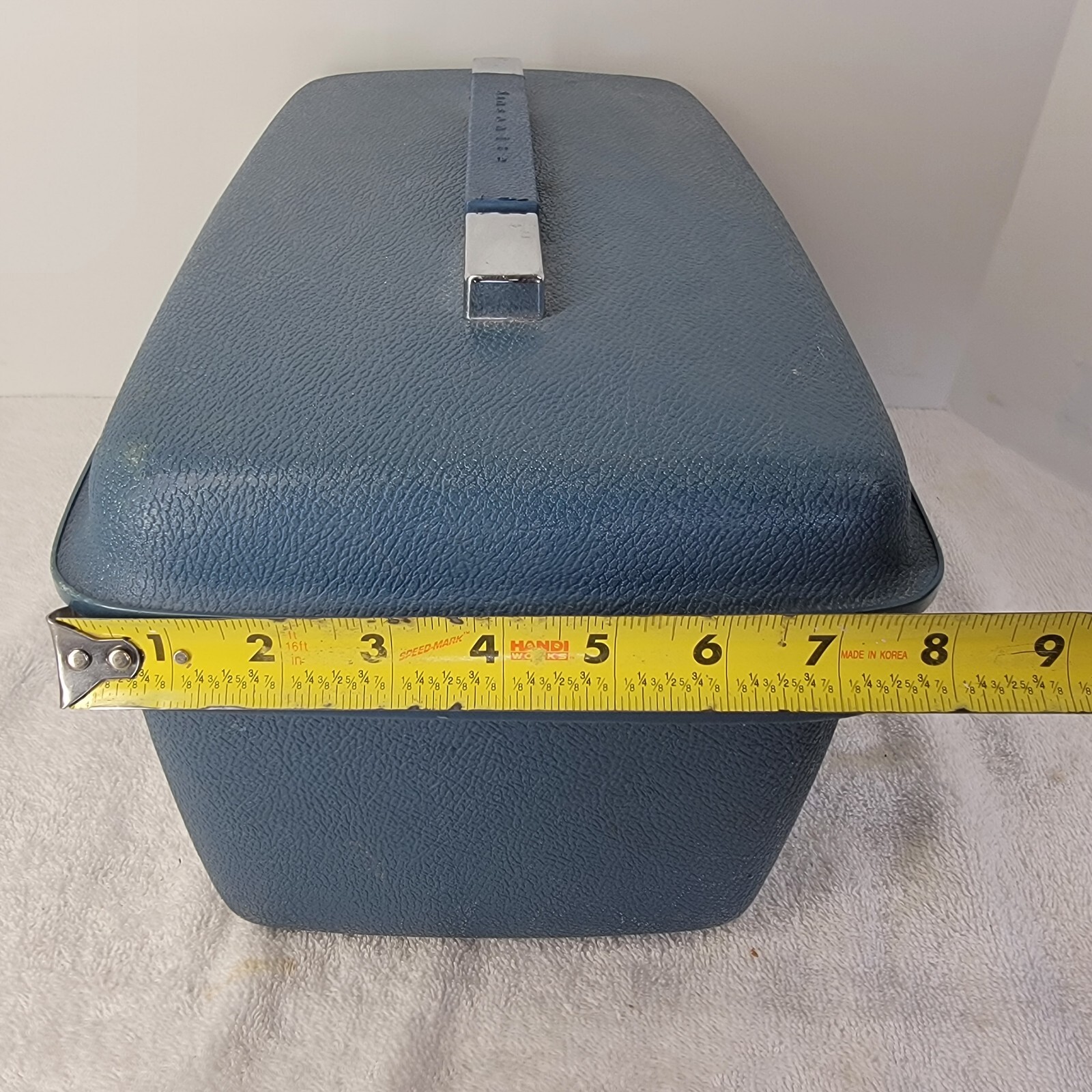Vintage Samsonite Blue Train Makeup Carry On Hard Case With TRAY – NO KEYS