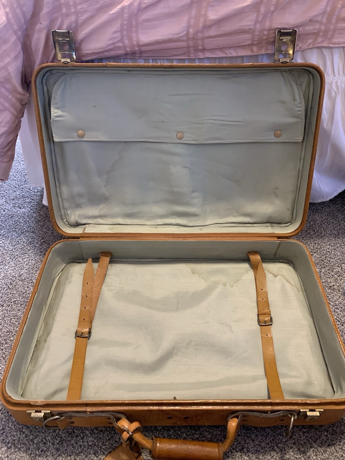 50s / 60s Vintage Clyde Creation Champs Elysèe Paris Leather Suitcase Travel Bag