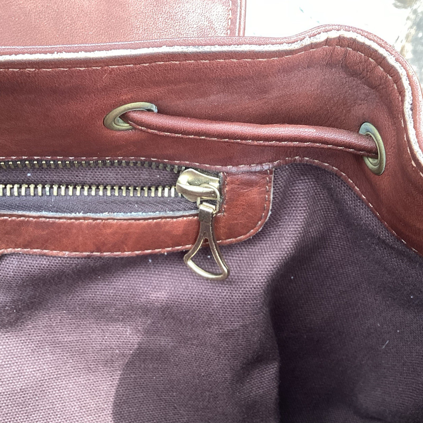 Cole Haan Vintage 90’s Brown Leather Backpack With Dust Bag