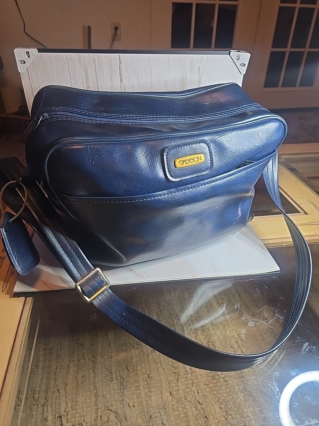 Vtg Sasson Small Travel Bag Blue 14x9x5