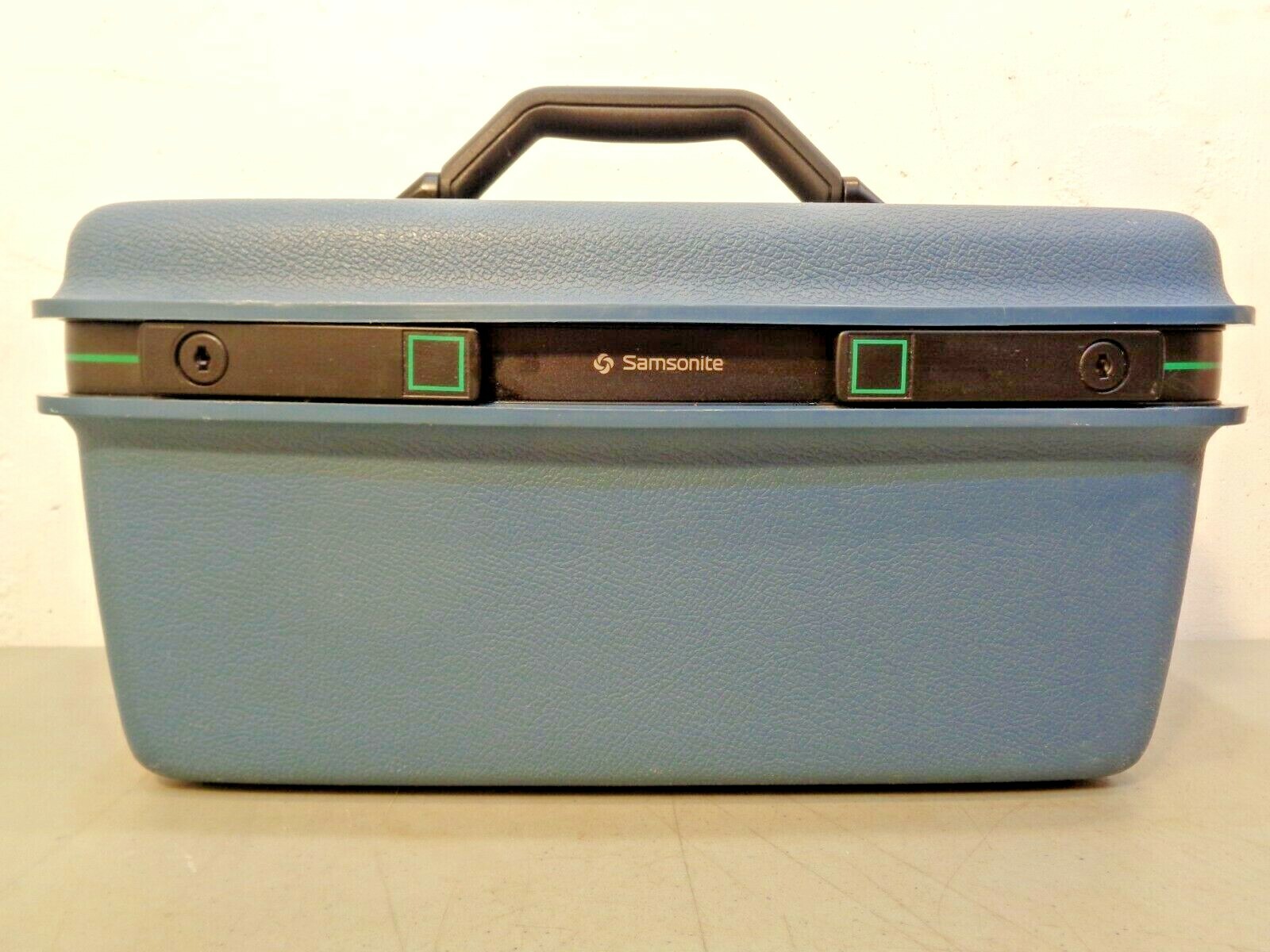 Vintage Samsonite Blue Train Makeup Case With Tray & Mirror Concord SLX Luggage