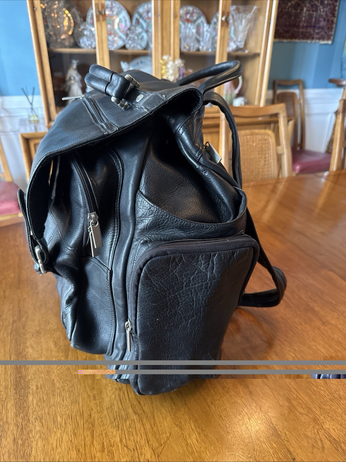 Black Leather Vintage Backpack From Wilson Leather