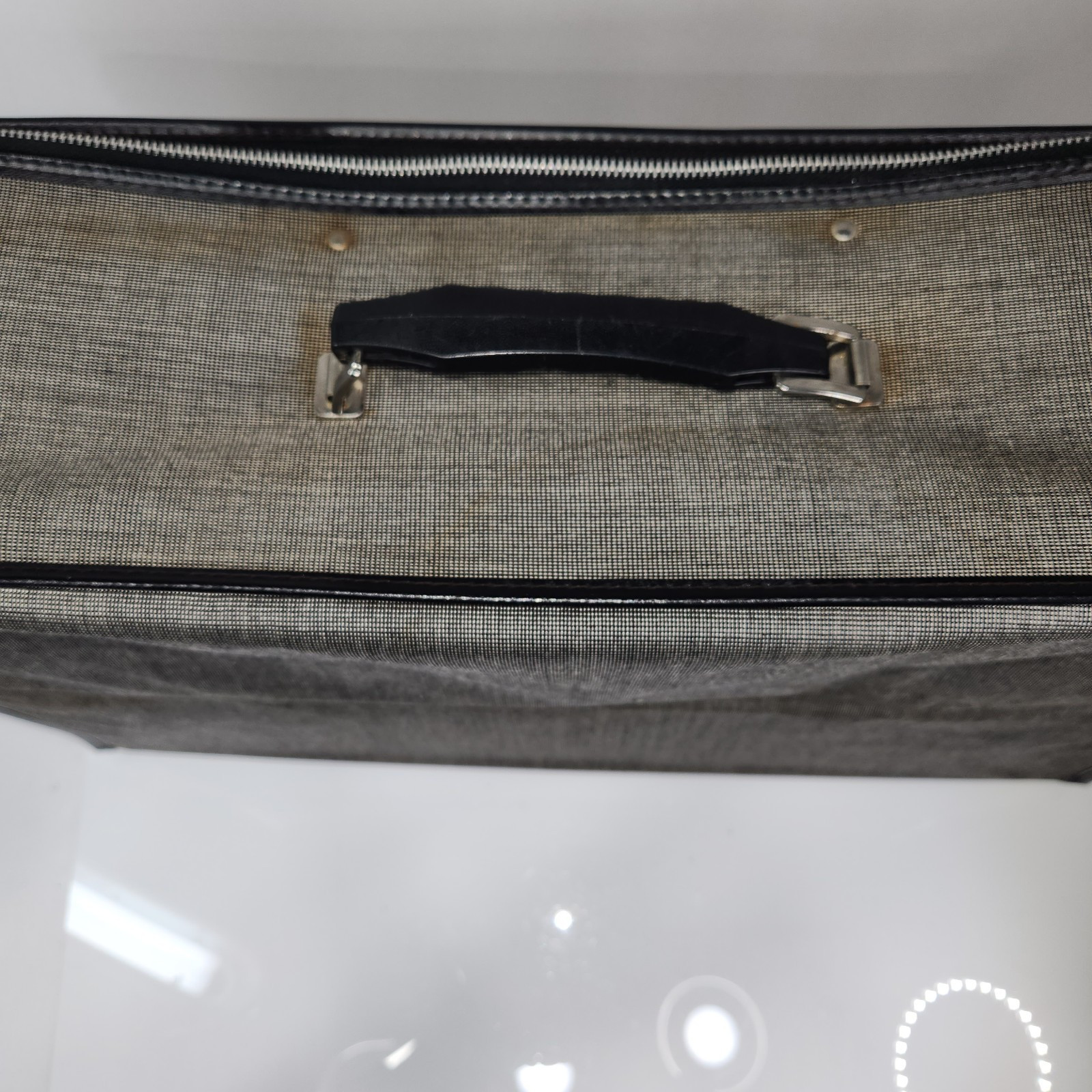 VTG 60’s GRAY Folding Luggage Collapsible Lightweight Suitcase 21.5″x13.5″x6.75″