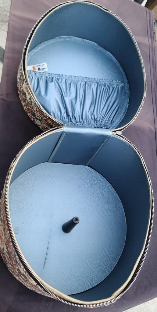 Vintage 1960s Munro Carry-All Travel Hat Box/Carry Case–Victorian Floral Tapestr
