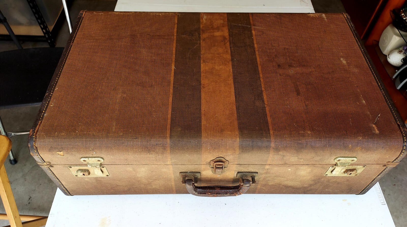 Vintage ROUNDTREE’S LUGGAGE Travelling Suitcase Richmond, VA FREE SHIPPING