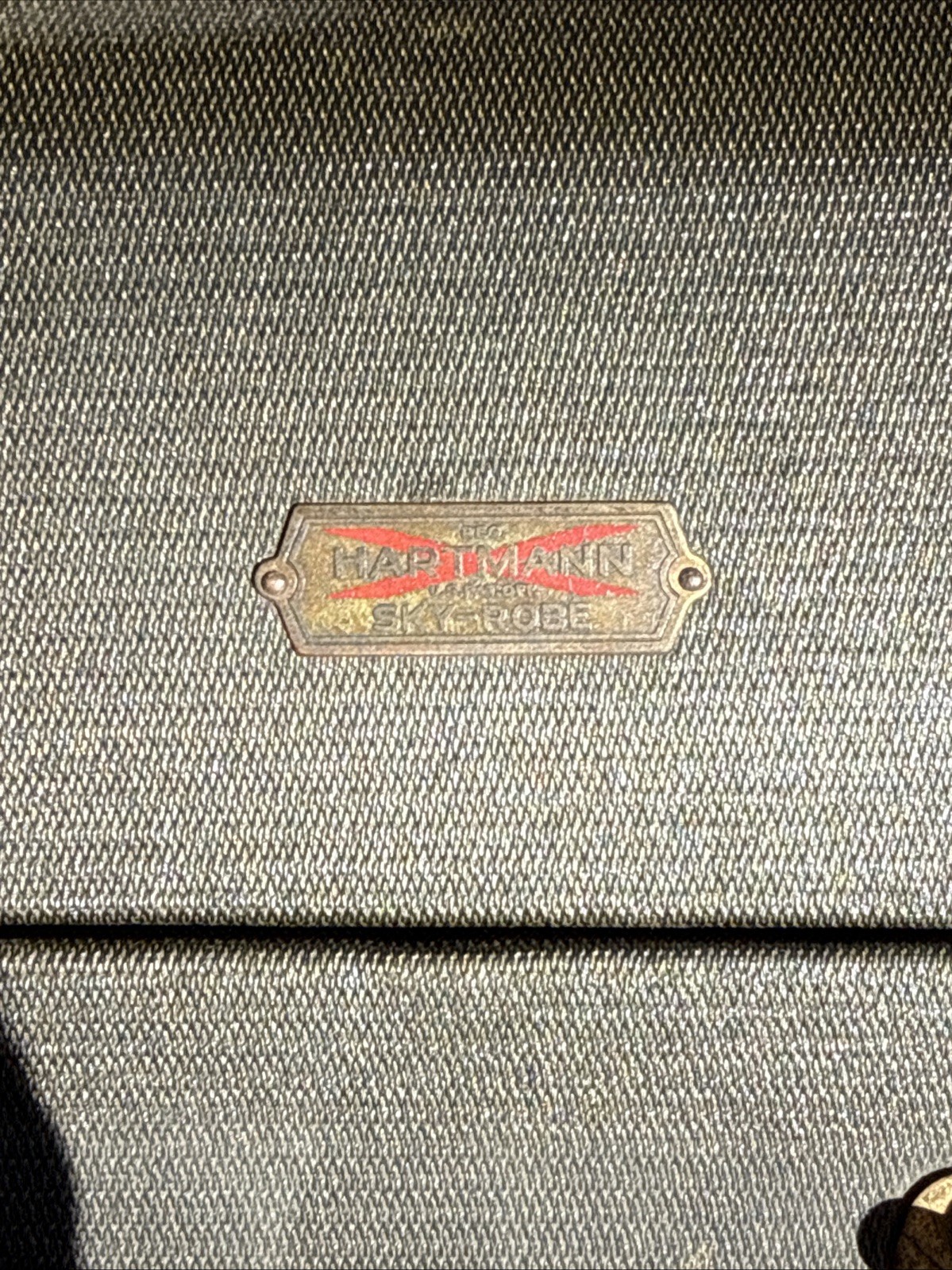 Vintage Hartmann Striped Luggage w/ Cover 1940s ? See Pics Sky-Robe Suitcase