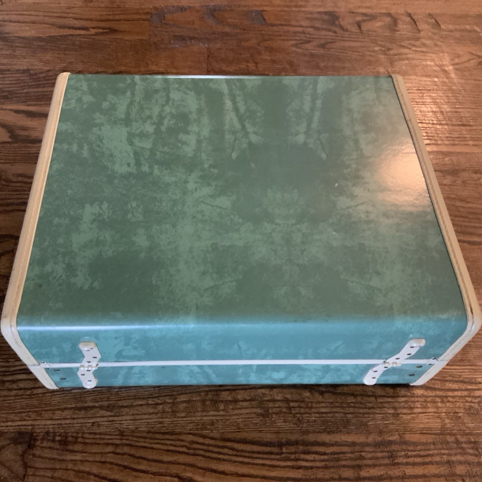 Vintage 1950s Samsonite Suitcase Bermuda Green Marbled 21″ Big Schwayder Luggage