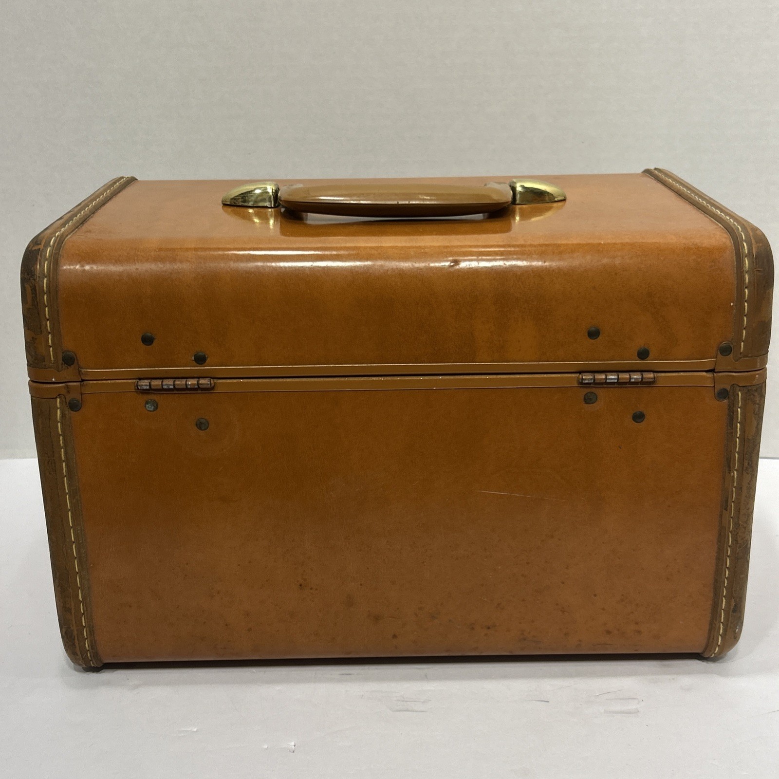 VTG Samsonite Shwayder Bros Luggage Train Case Brown Style 4612 Hard Case NO KEY