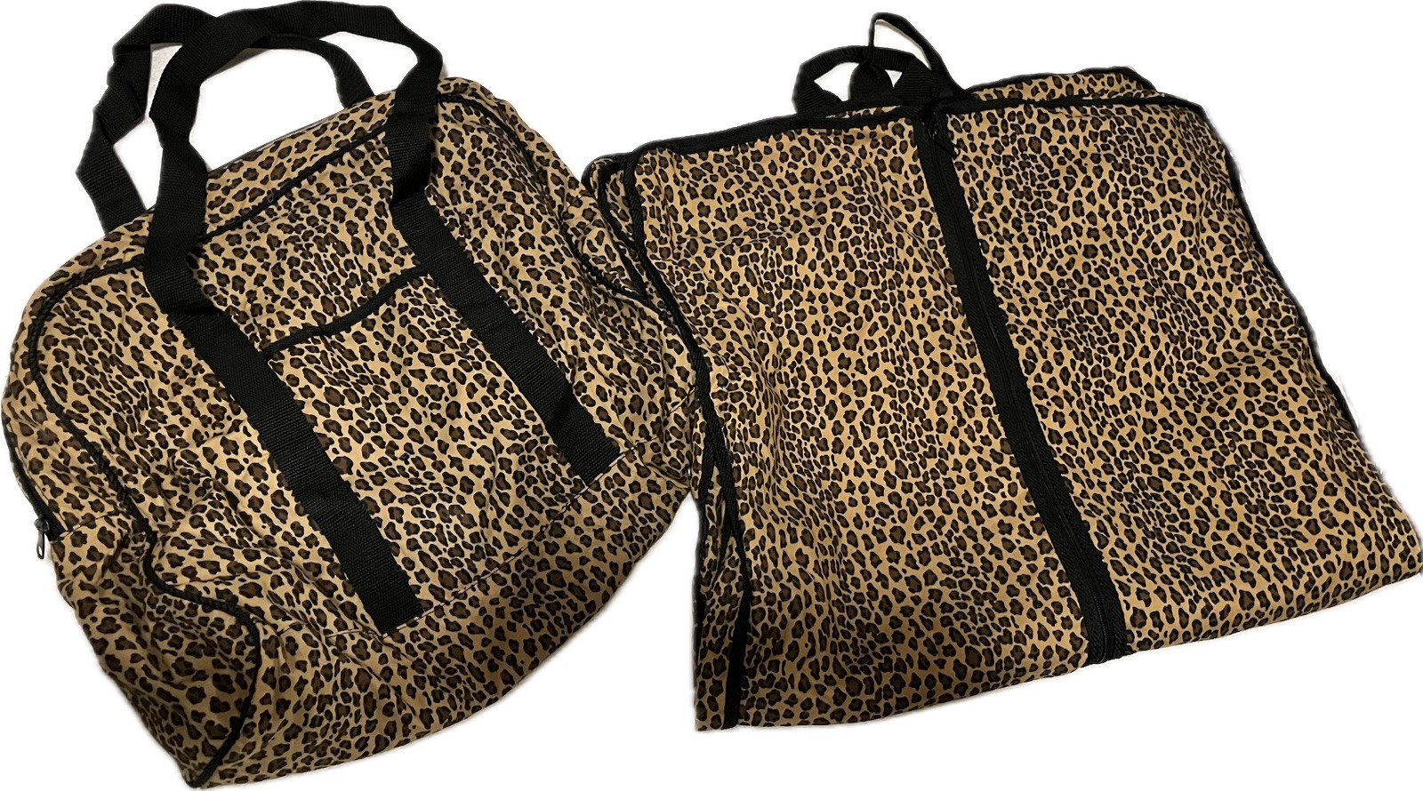 Vintage Leopard Print Weekender Travel Bag & Garment Bag Set