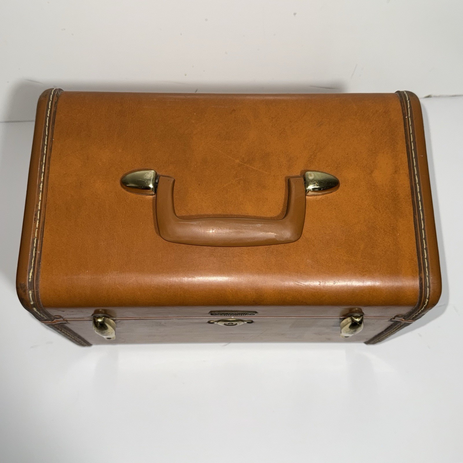Vintage Samsonite Shwayder Bros Luggage Train Case Brown Style 4612 *No Key