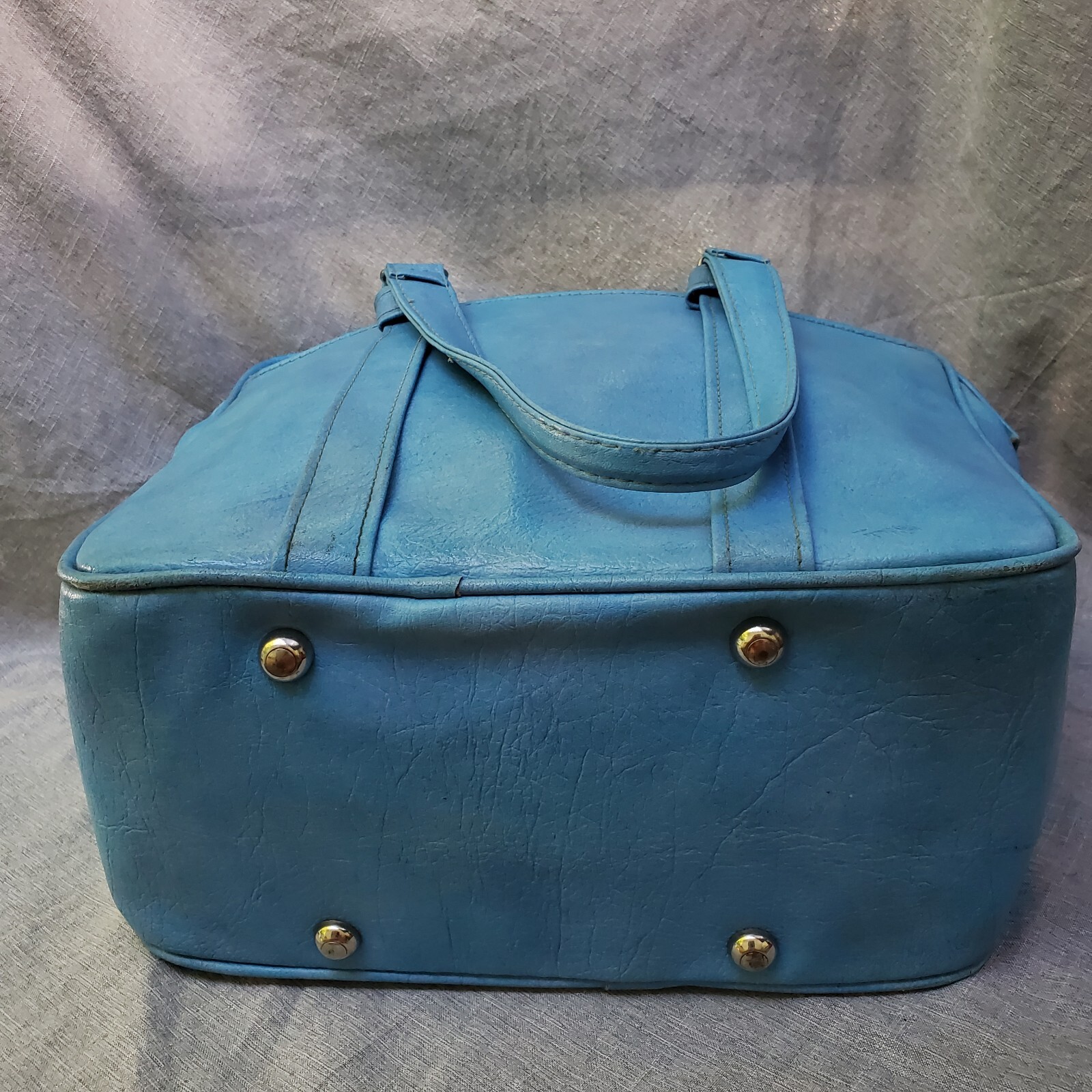 Vintage Samsonite Silhouette Luggage Bag Tote Carry On Overnight Blue Travel