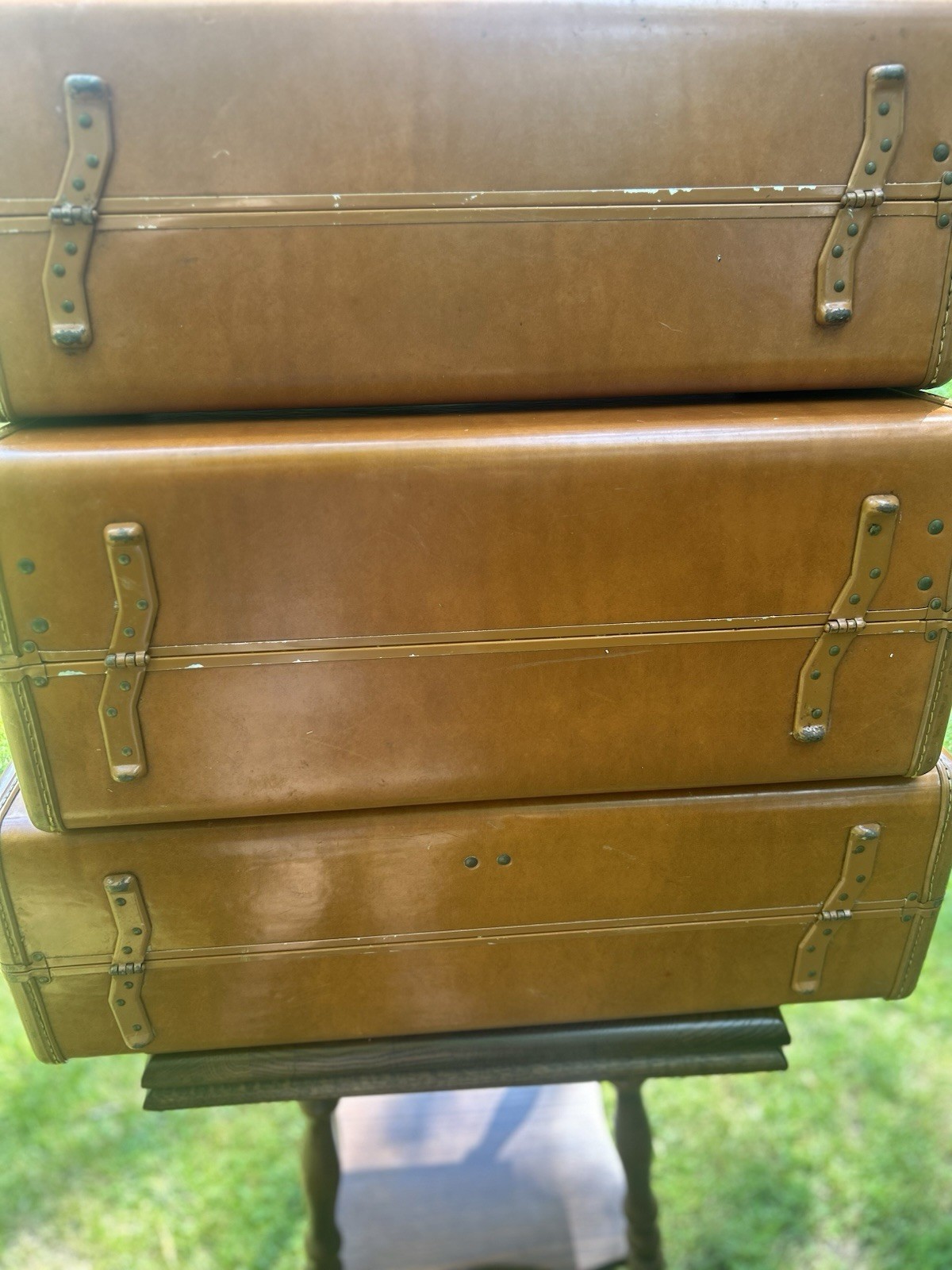 GORGEOUS VINTAGE SAMSONITE! Hardside Luggage Set-3 Camel Color By SHWAYDER BROS