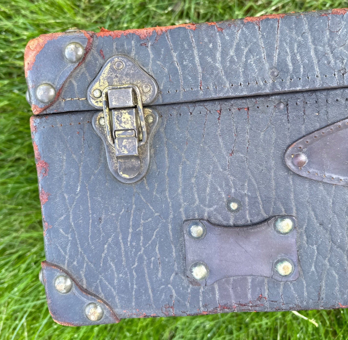 Antique Suitcase Circa 1900-1920 With Original Keys Leather Straps Stickers