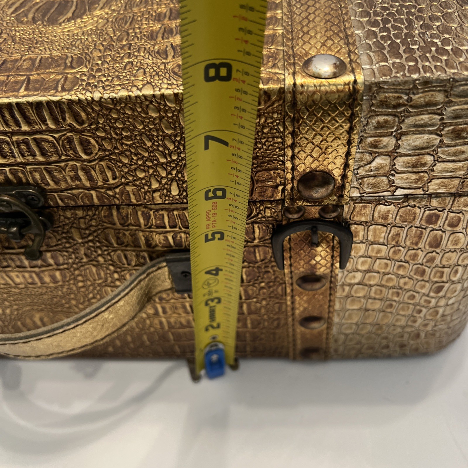 Vintage (Faux Alligator Leather) Trunk Storage Box Decor