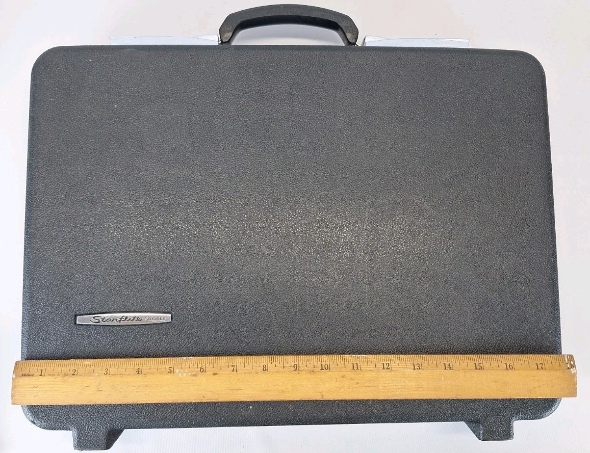 Starflite Slimline Black Hardcase Briefcase Government Military Issued No Key