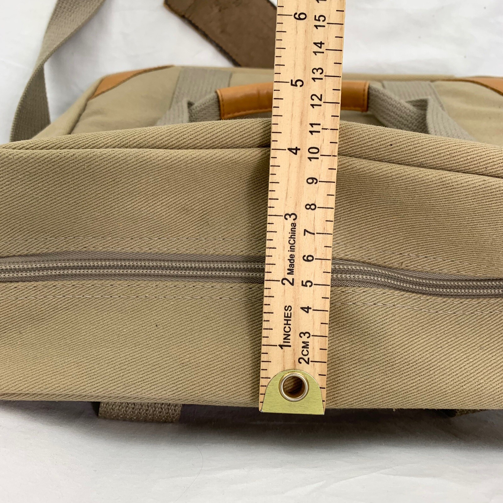 Vintage Hilton Honors Carry On Heavy Canvas Bag Small Overnight 12.5” Tan