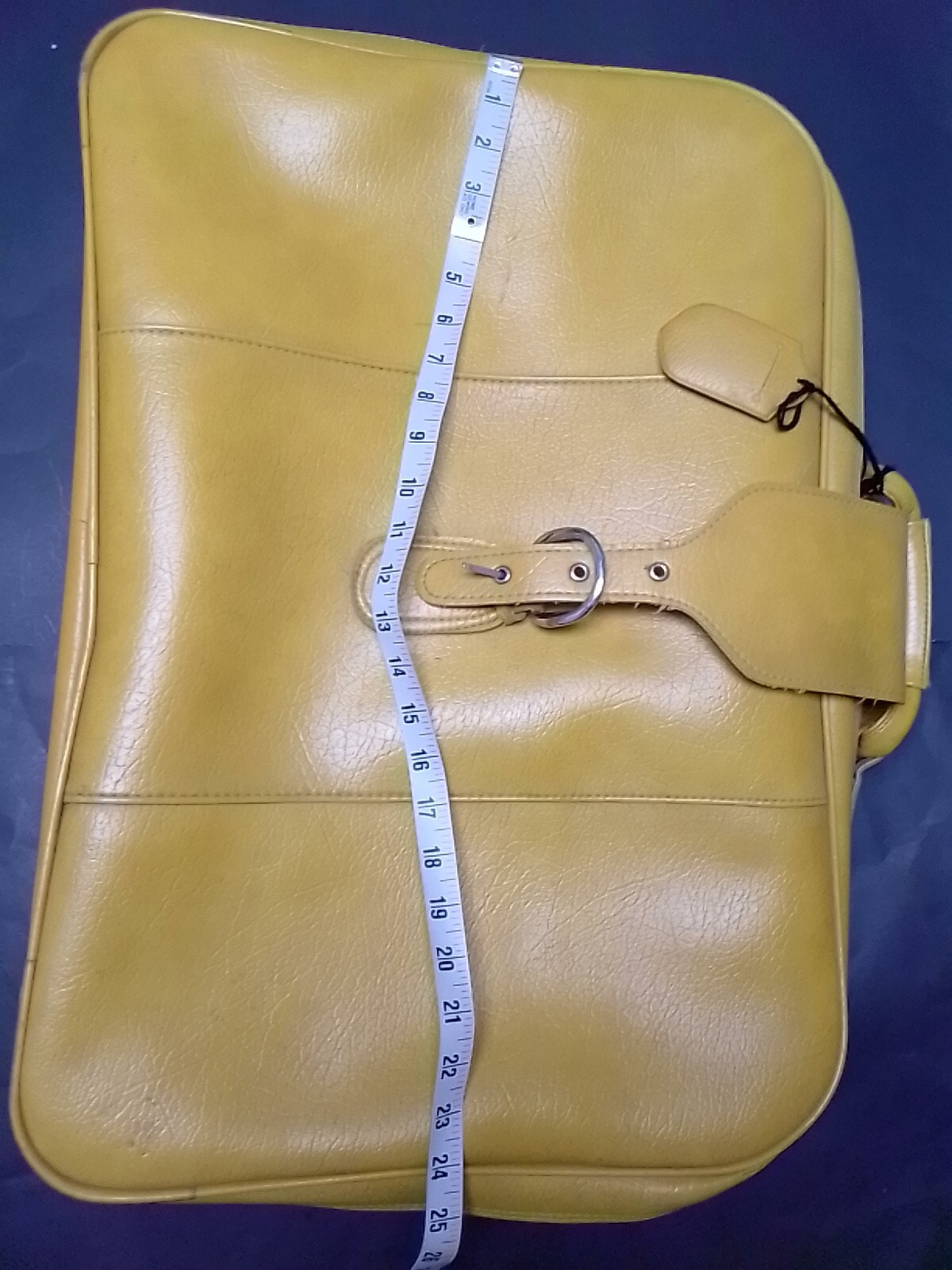 As-is Vintage circa 1970s yellow Suitcase Suit Case luggage by Interpur With Key