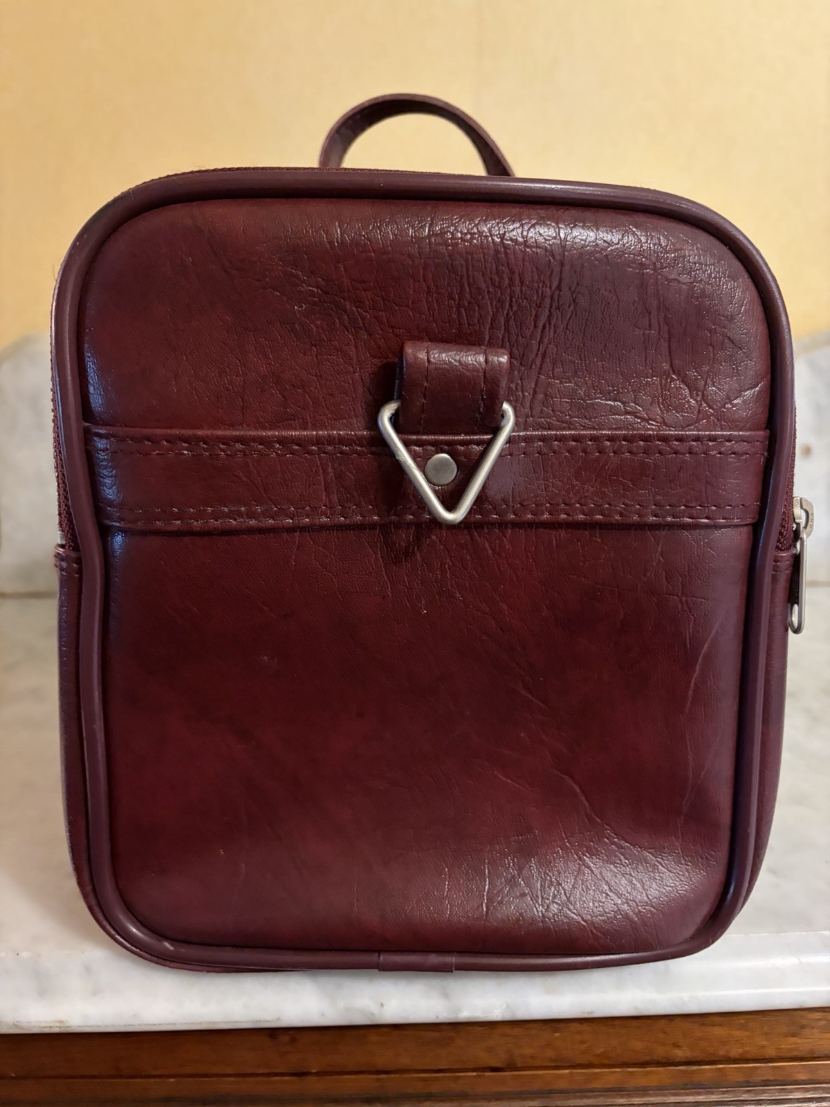 American Tourister Carry-On Vintage Duffle Bag Brown Leather Handles See Pics