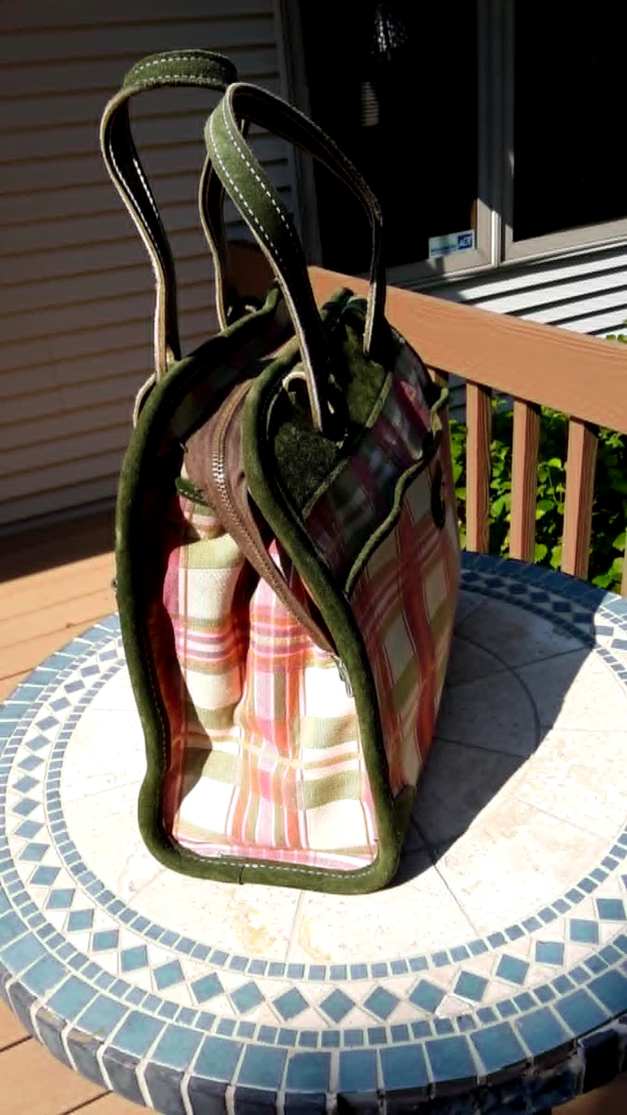 VTG California French Luggage PINK & GREEN PLAID – Only Set Like This Tapestry