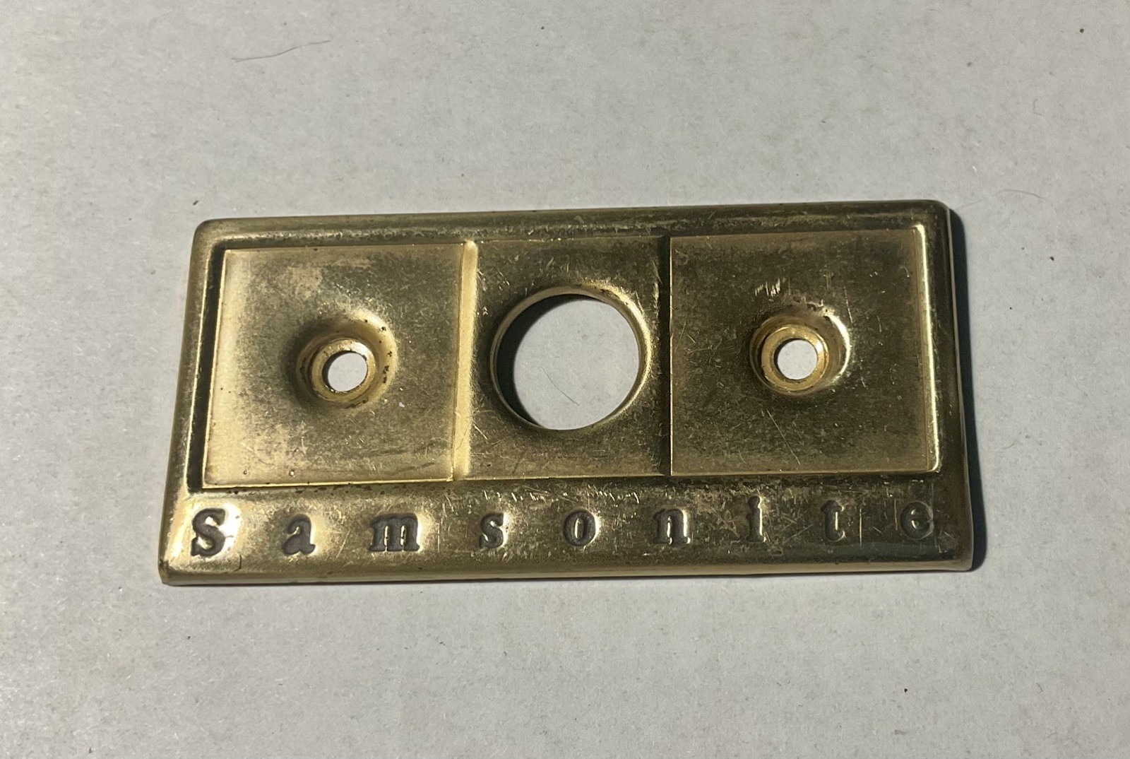 Vintage 1950s Samsonite Shwayder Brothers Suitcase Luggage tag plate