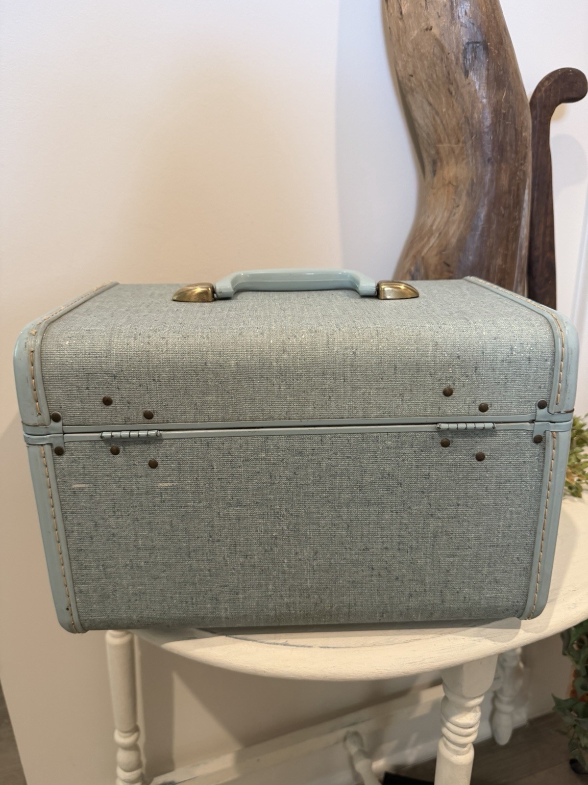 VINTAGE SAMSONITE STREAMLITE BLUE TRAVEL CASE WITH TRAY